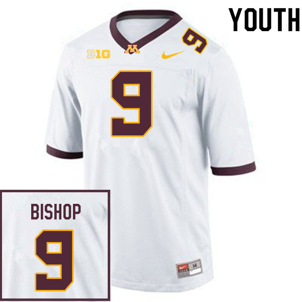 Youth #9 Beanie Bishop Minnesota Golden Gophers College Football Jerseys Sale-White